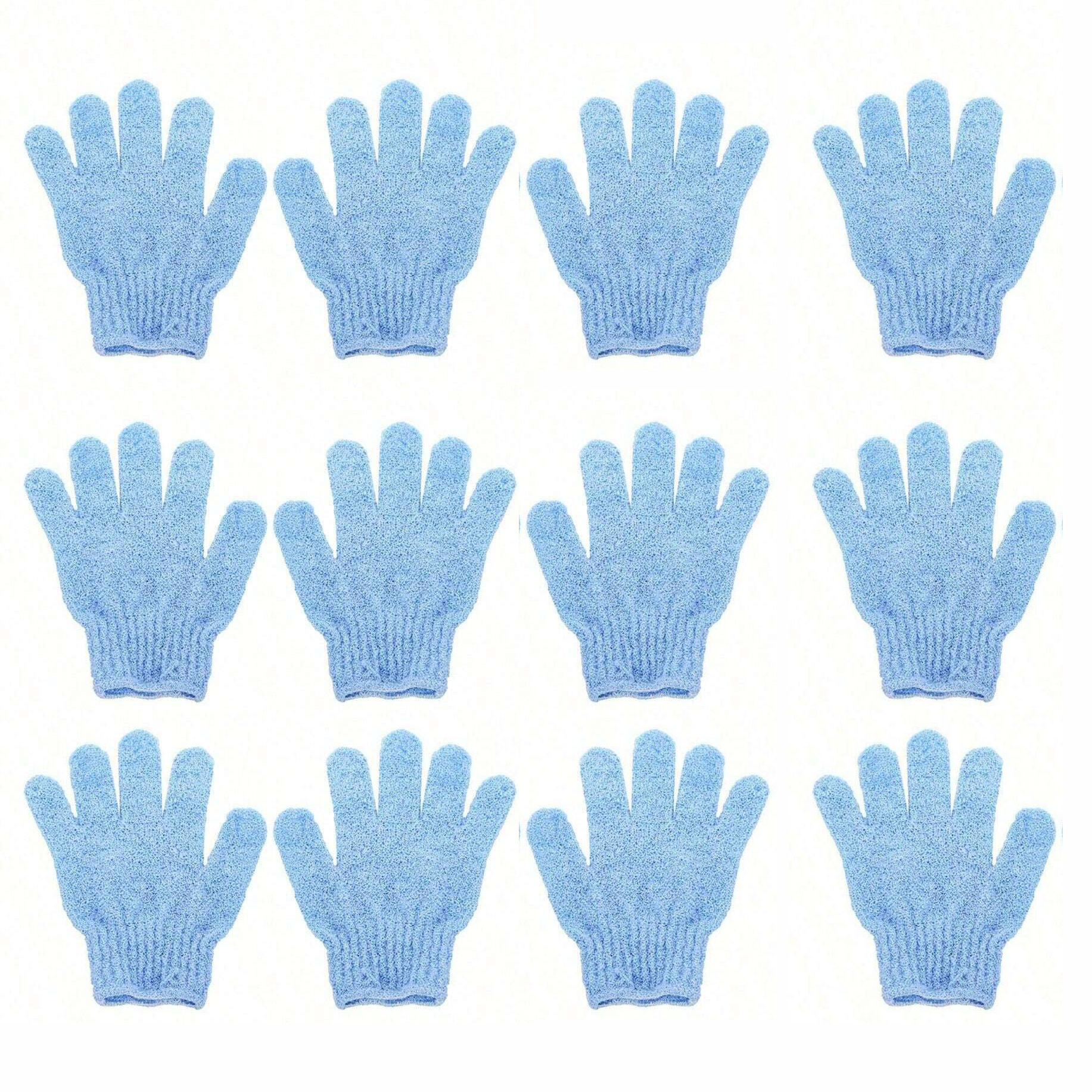 Guantes de ducha exfoliantes reversibles, guantes exfoliantes para el cuerpo, herramientas de limpieza, toalla de baño, productos de baño, exfoliante de espalda, 2 uds./6 uds./12 Uds.: Rosa