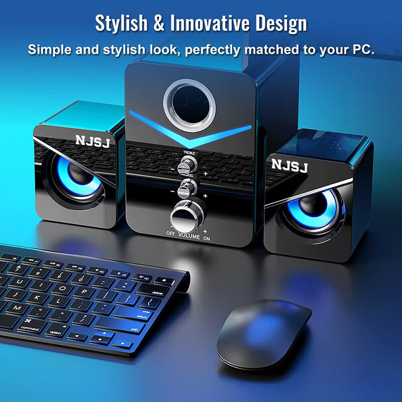 3 stuks surround bass stereo draagbare computerluidsprekers desktopcomputer multimedia bluetooth luidspreker luidspreker met subwoofer