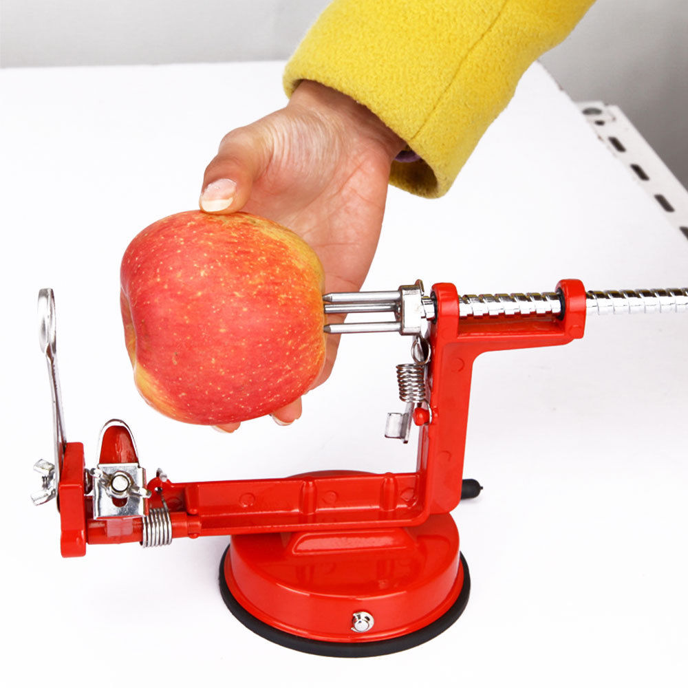 Pelador de manzanas CellDeal 3 en 1, pelador de fruta de pera de acero inoxidable, Corer cortador de cocina, máquina peladora, herramienta creativa de cocina