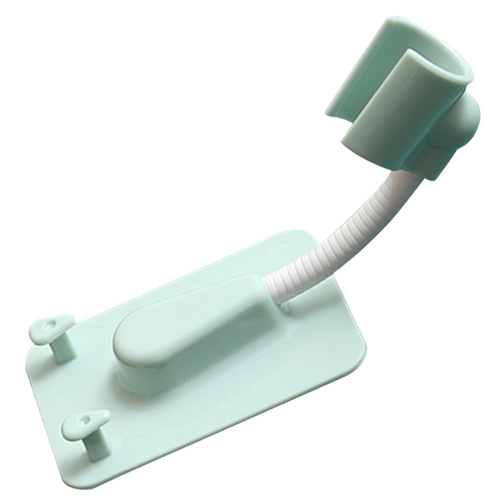 Self-Adhesive Shower Head Bracket Adjustable Handheld Showerhead Holder Wall Mount 2 Hooks Stand
