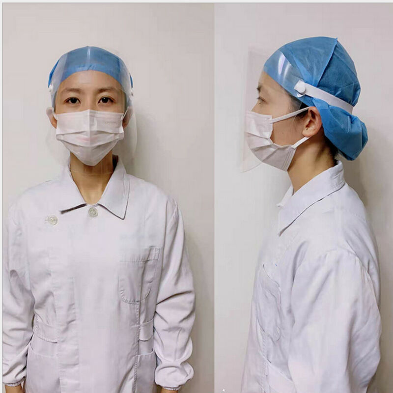 Adjustable Clear Full Face Protection Shield Clear Flip-Up Visor Industry Hats Outdoor