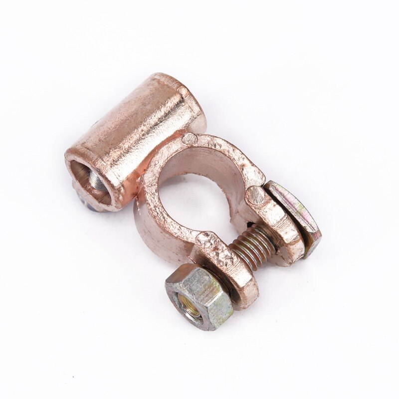 2 Pcs 12V Car Battery Terminals Clamps Pair Screw Connection Positive Negative Brass Cables Connectors Accessories