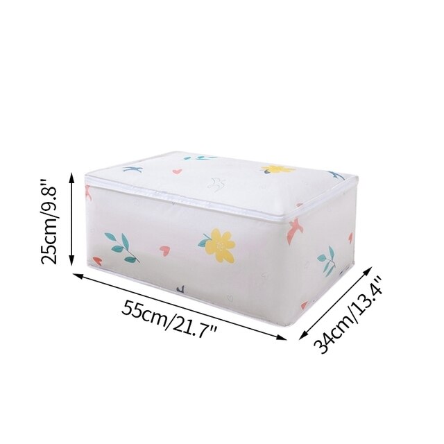 Home Closet Clothing Quilt Storage Bags Foldable Clothes Sweater Organizer Box Large Capacity Cabinet Container Sorting Pouch: leaf S