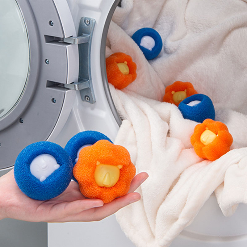 3PCS Anti-Entanglement Laundry Ball Household Washing Machine Cleaning Ball Sponge Liquid Detergent Ball Bathroom Accessories