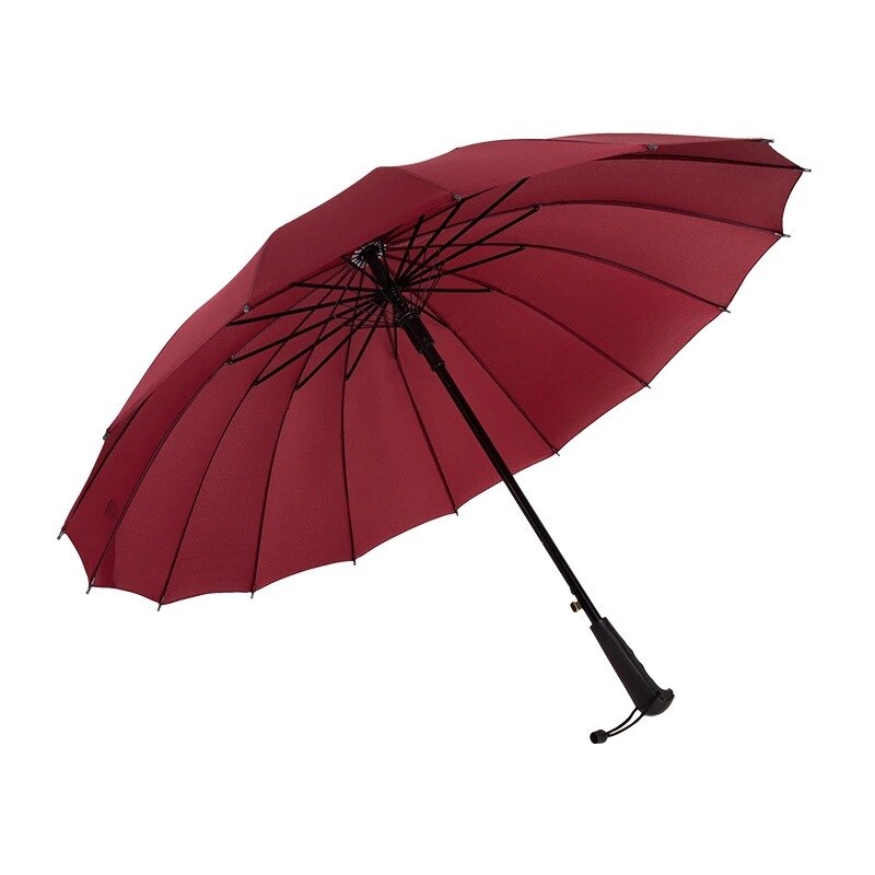 16K a prueba de viento Arco Iris paraguas lluvia mujeres hombres Sol caminando mucho manejar sombrillas rectas para Golf automática abierto sombrilla: Borgoña