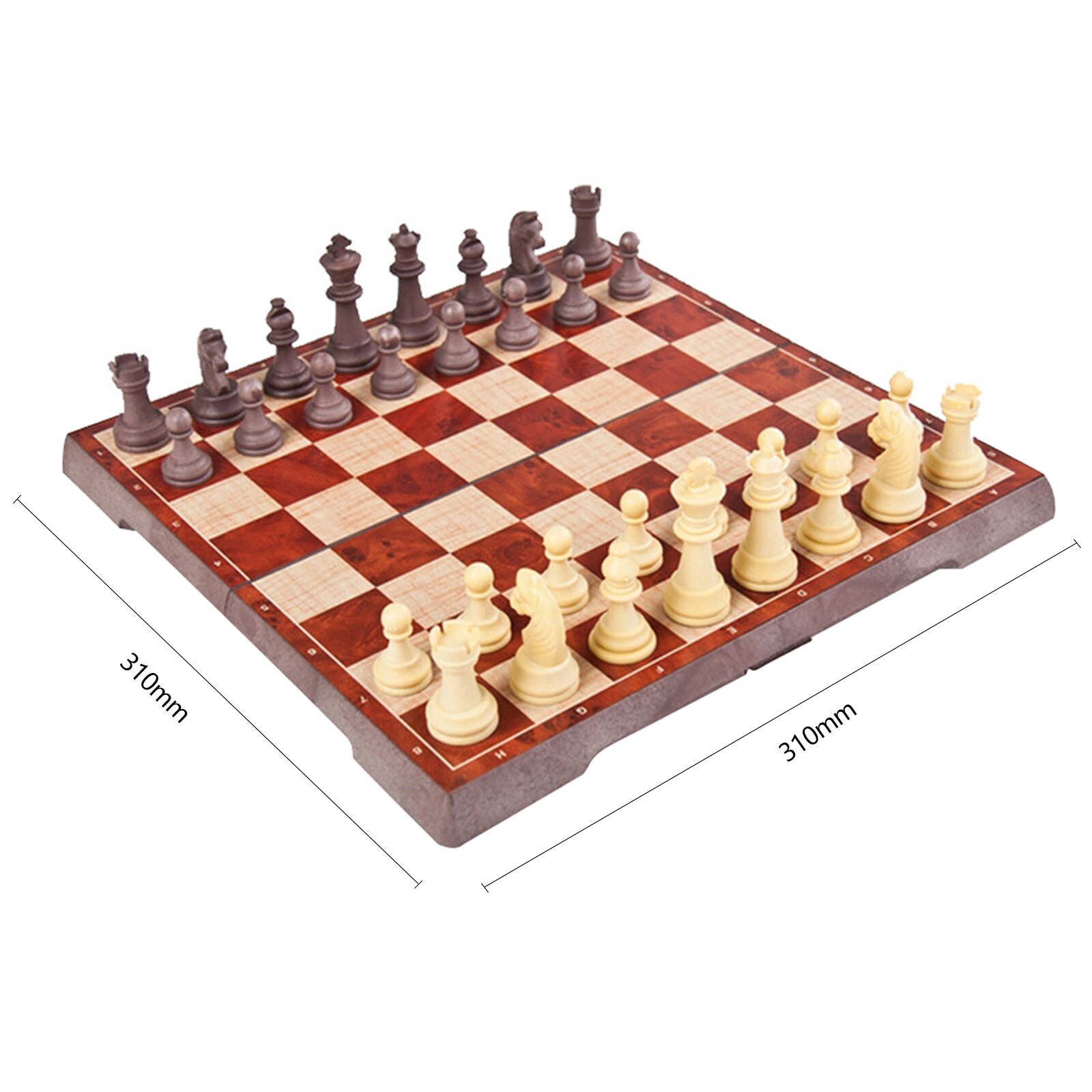 2 in 1 magnetiske internationale skakbrikker sæt skakbrætter brætspil skakbræt for begyndere voksne børn familie interaktive: 31 x 31cm
