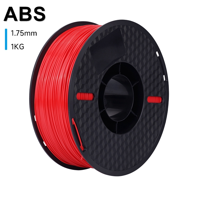 Filamento ABS KINGROON, 1kg, 1,75mm, plásticos ABS de ingeniería de alta resistencia para impresora 3D, Material de impresión 3D, negro, blanco y gris: Rojo
