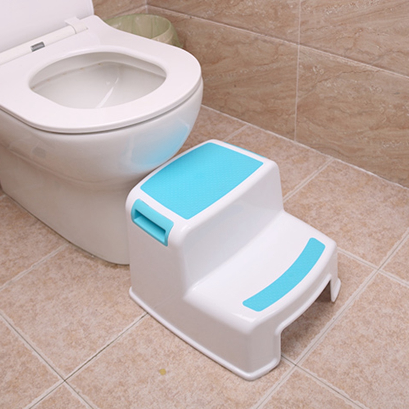 Wsfs 2 -trins skammel til børn - børne-, tumling skammel med skridsikkert blødt greb for sikkerhed som toilettoilet pottetog