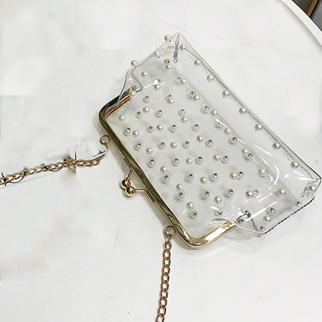 Sacs à Main en PVC Transparent pour femmes H10, sacoche transparente en perles, sacoches pour dames, sacs à bandoulière, # H10