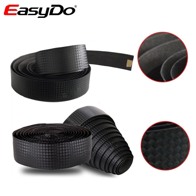 EasyDo Road Bike Handlebar Tape Carbon Fiber Textured Anti-vibration Wrap Bike Bar Tape Bicycle Accessories ED1946