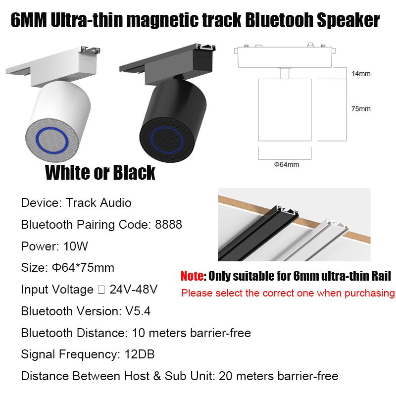 Modern Magnet Track Bluetooth Speaker Wireless Stereo Sound Box Bluetooth 5.3 Speakers 20 Type/Ultra-thin Magnetic Track Light: Orange / black