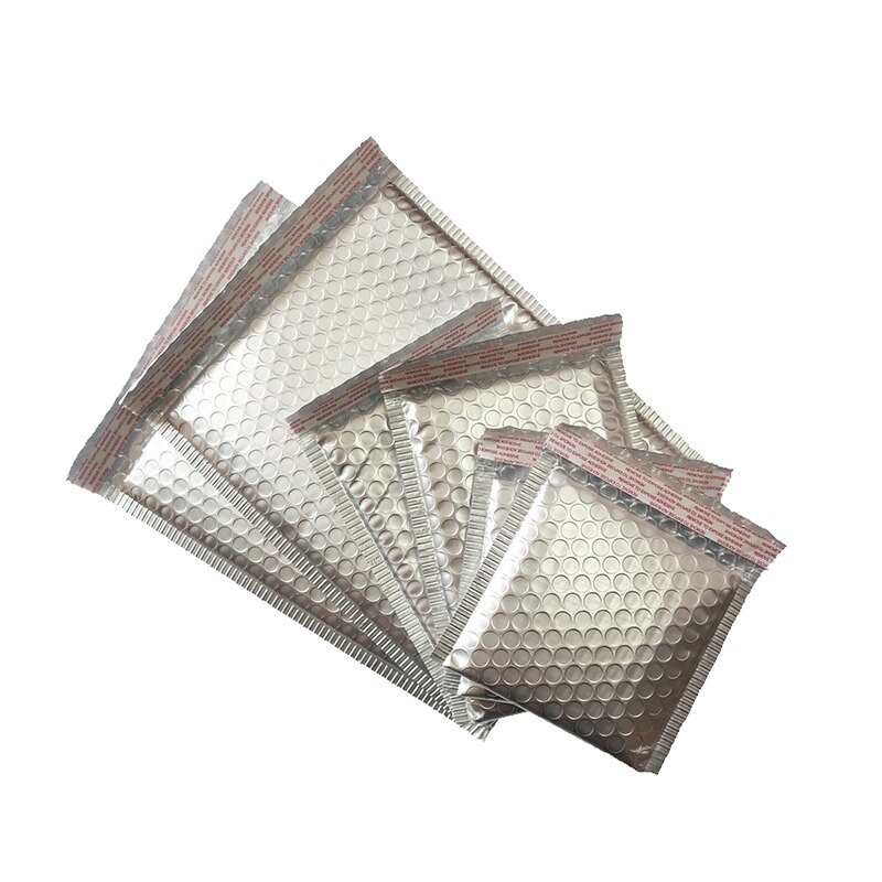 50Pcs Matte Silver Bubble Bag Aluminum Foil Bubble Mailers Postal Mailing Bags Logistics Express Packaging Bag