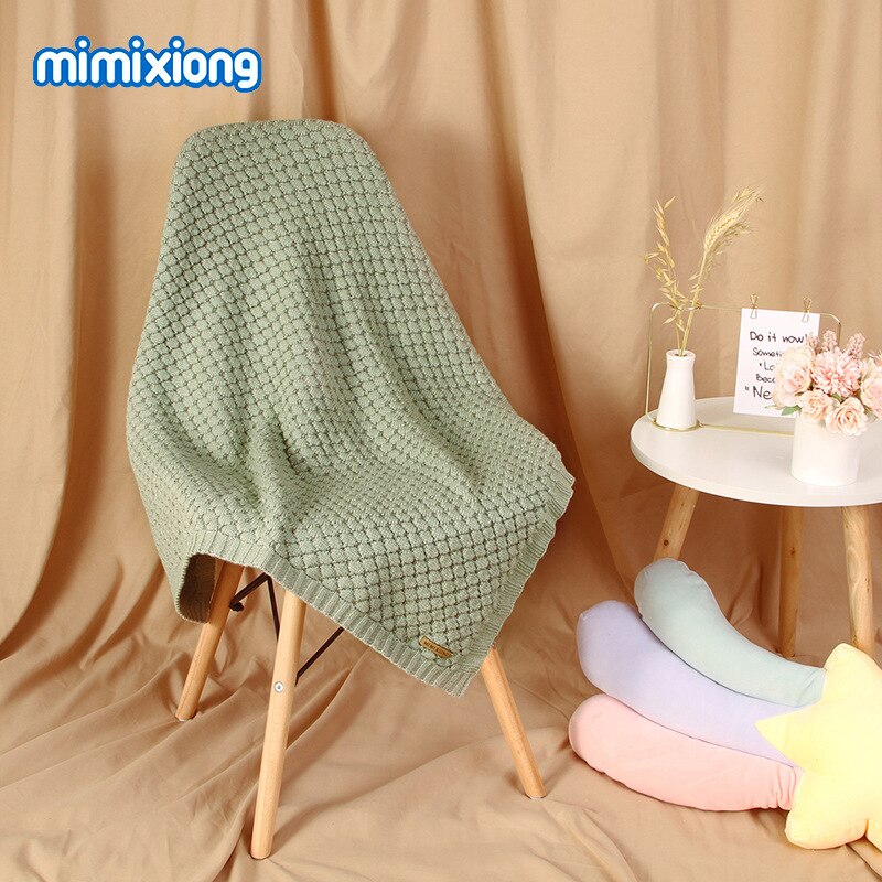 Ins pure color knitting blanket for boys and girls