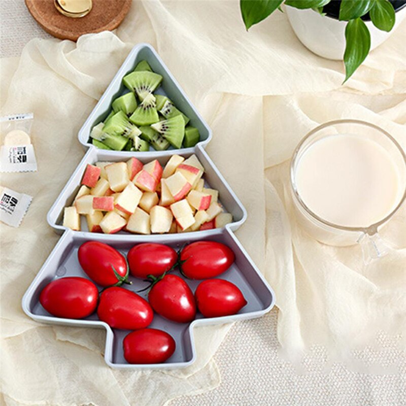 Juletræ tørret frugt tallerken frugt tallerken tørret frugt box doven snack box husholdning pnack tallerken plast