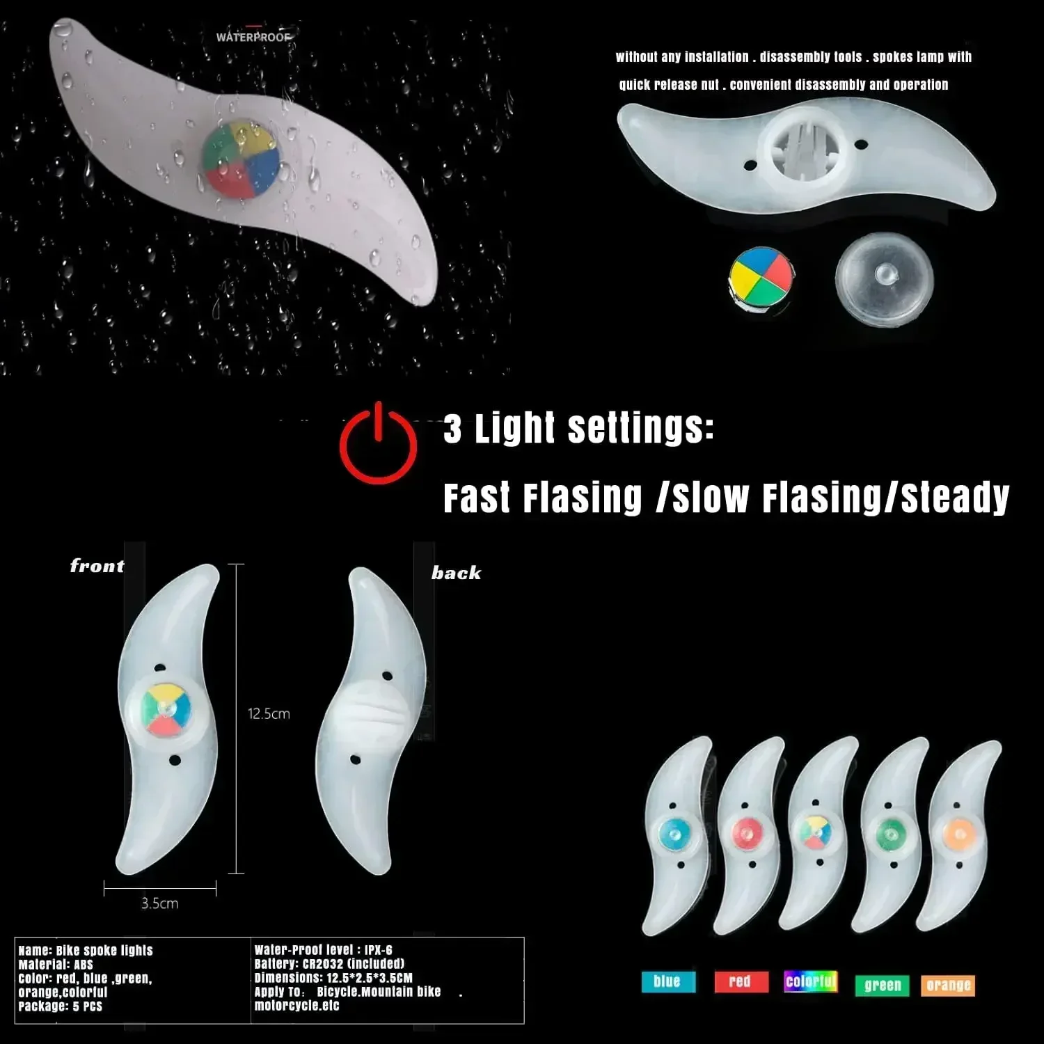 LED Fahrrad Rad Licht wasserdicht Fahrrad Nacht Sicherheit Radfahren Warnrad Speichen Licht 3 Modi Fahrrad dekorative Ausrüstung