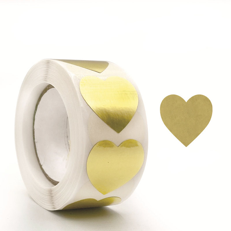 100-500PCS Thank You Stickers Rolling Merci Children's Stickers for Business Packaging Home Made Love Heart Shaped Sticker