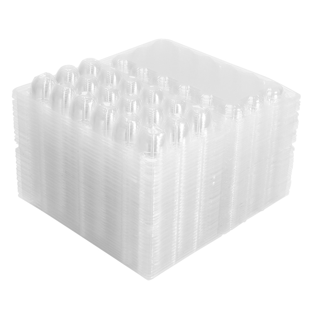 50pcs 18 Grids Quail Egg Carton Storage Container Organizer Disposable Pvc Storage Box Transparent Egg Dispenser Holder for Home