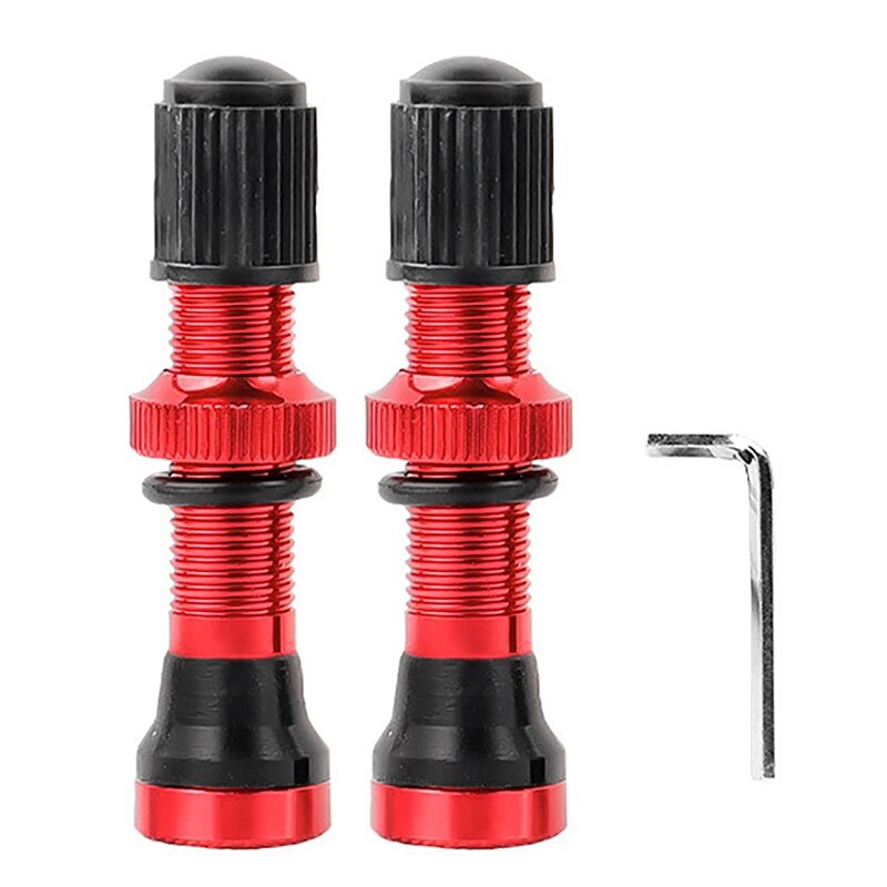 Schrader – Valves A/V 40mm, 2 pièces, mamelon anodisé CNC pour vtt, vélo de route, jantes Tubeless: Default Title