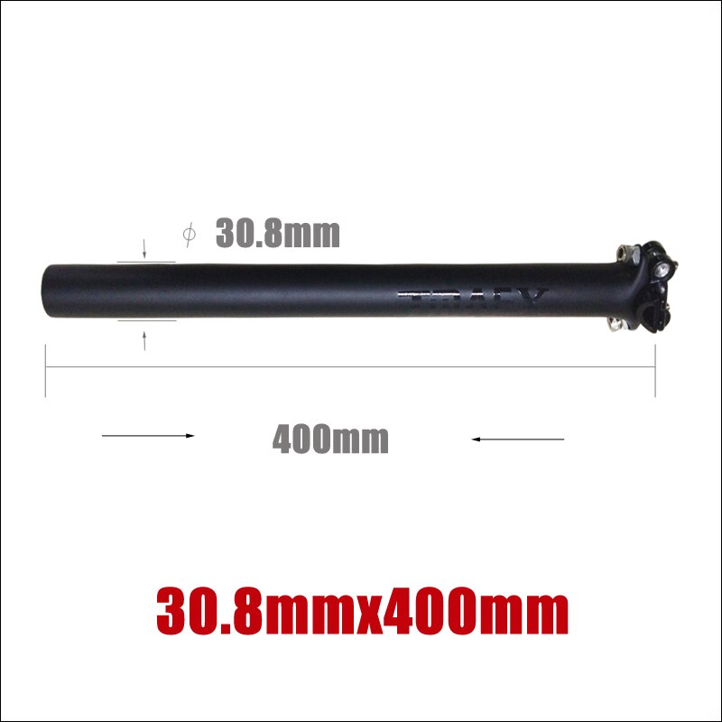 TMAEX Zwart Matte Mountain & Road Full Carbon Fibre Fiets zadelpen carbon fiets zadelpen MTB fietsonderdelen 27.2/30.8 /31.6*350/400mm: 308dmmx400mm