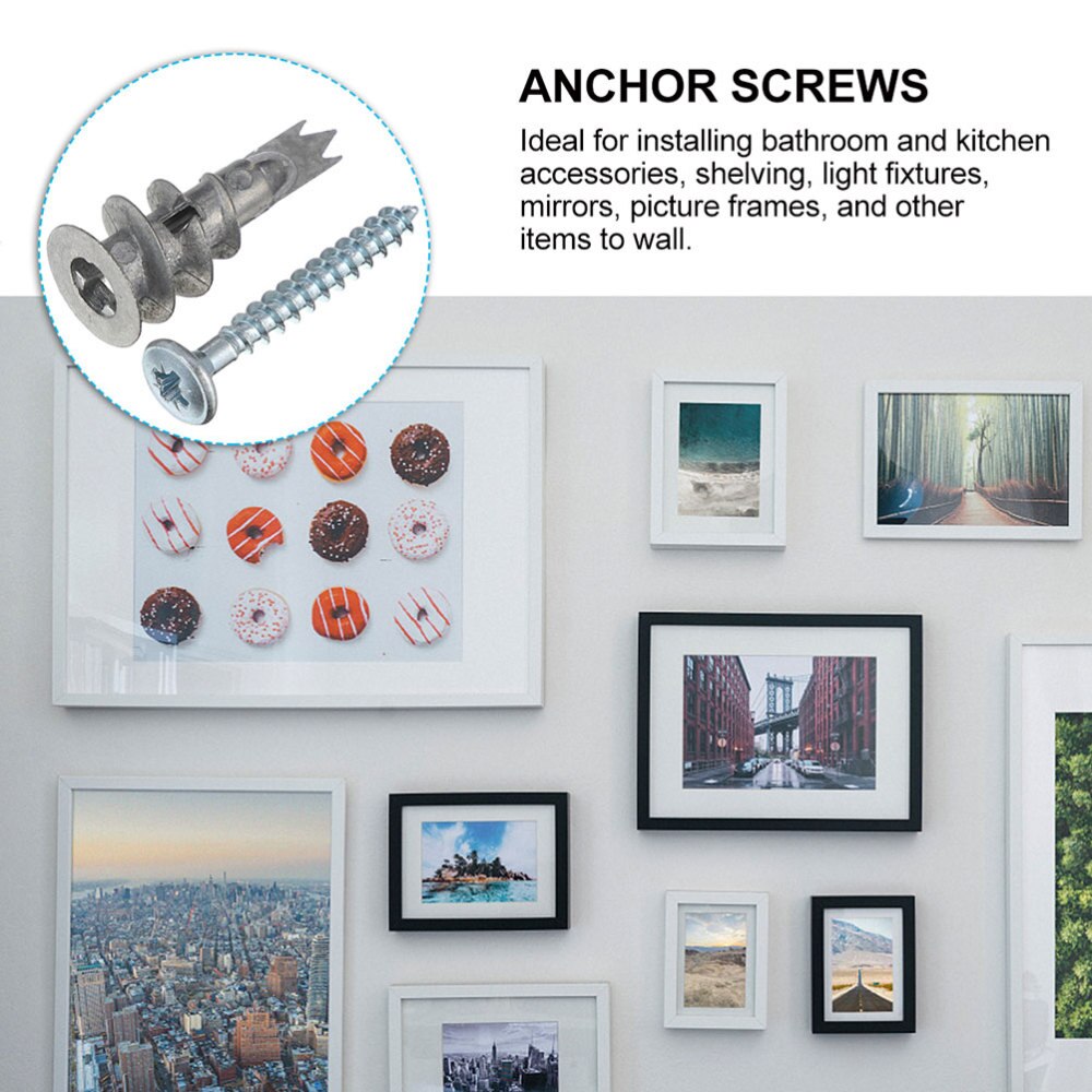 100 Pcs Screws Useful Practical Plasterboard Fixings Drywall Anchors Anchor Screws for Home