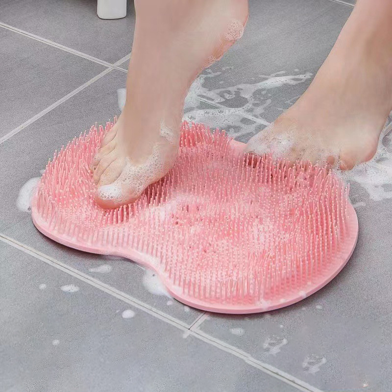 Brosse de lavage des pieds en silicone, coussin de massage des pieds, bain Polymères de douche, bain , Polymères coordonnants, lavage des pieds: Violet