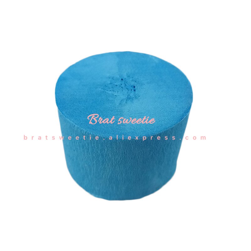 4.5Cm * 25Cm Crêpepapier Streamers Decoratieve Crinkled Diy Ambachtelijke Bloem Maken Wikkelen Verjaardag Bruiloft Achtergrond Decoation: sky blue Crepe
