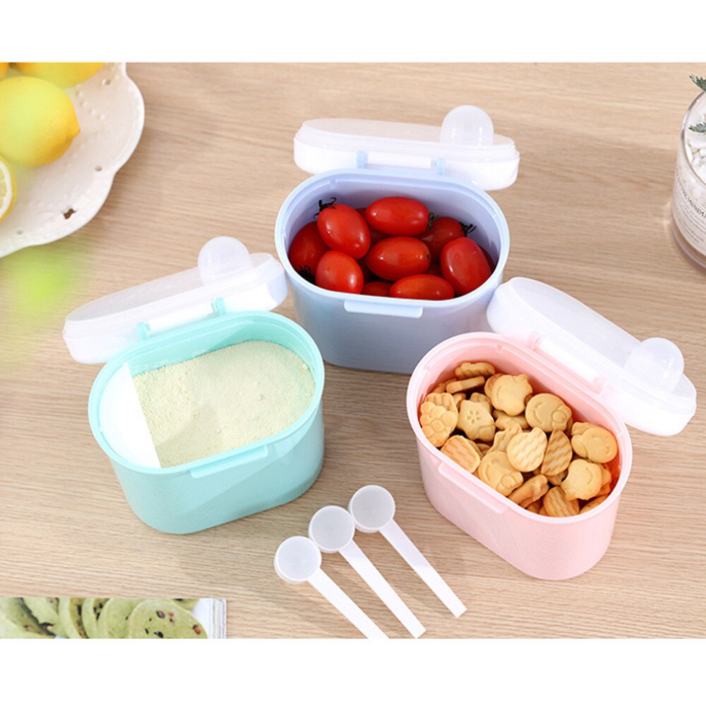 Caja de almacenamiento doble capa de leche en polvo de alta capacidad para bebés, caja de alimentación portátil para bebés, contenedor de alimentos para recién nacidos, PP
