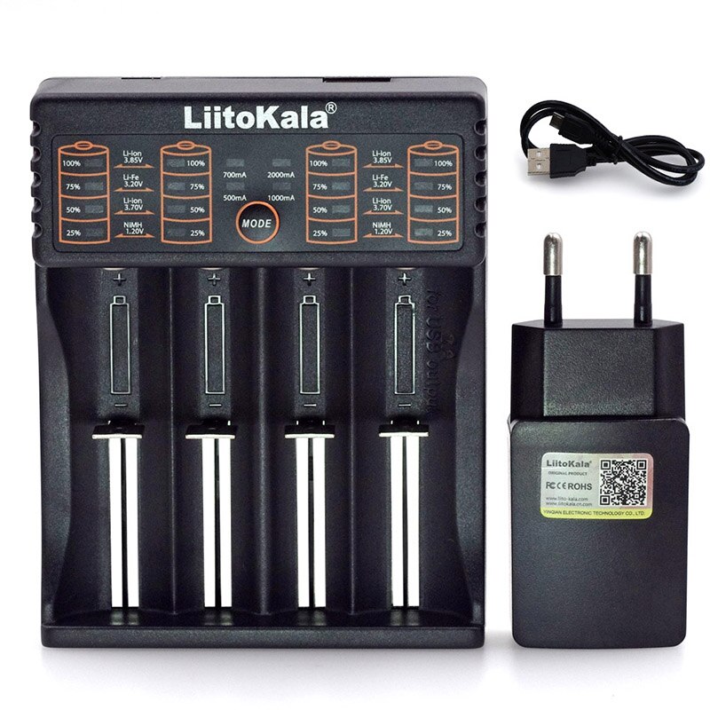 LiitoKala Lii-PD2 Lii-PD4 Lii-S6 Lii500 ładowarka do 18650 26650 21700 18350 AA AAA 3.7V/3.2V/1.2V baterie litowe NiMH: Lii-402 Full set / EU