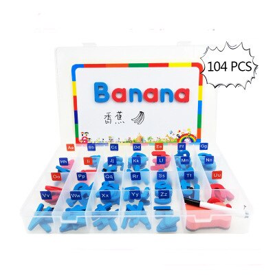 Magnetic Letters 208 Pcs Uppercase Lowercase Foam Alphabet ABC Magnets for Fridge Refrigerator Educational Spelling Learning toy: 104pcs blue red