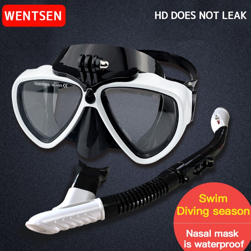 scuba dive mask kits Underwater snorkel deep diving equip full face goggles Suitable For Most Sport Camera