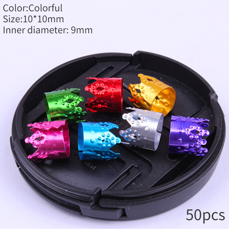 50-100 unids/bolsa, anillos ajustables para trenzas de pelo de colores mezclados, tubos de cuentas para rastas, anillos para el cabello, Clips para puños, horquilla, decoraciones, joyería: Multicolor