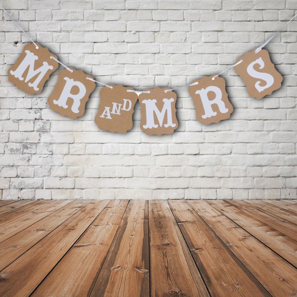 Banderole et guirlande de lettres "Mr & Mrs" | 1 ensemble, stand Photo, accessoires de photographie pour fête de mariage, fournitures de décoration