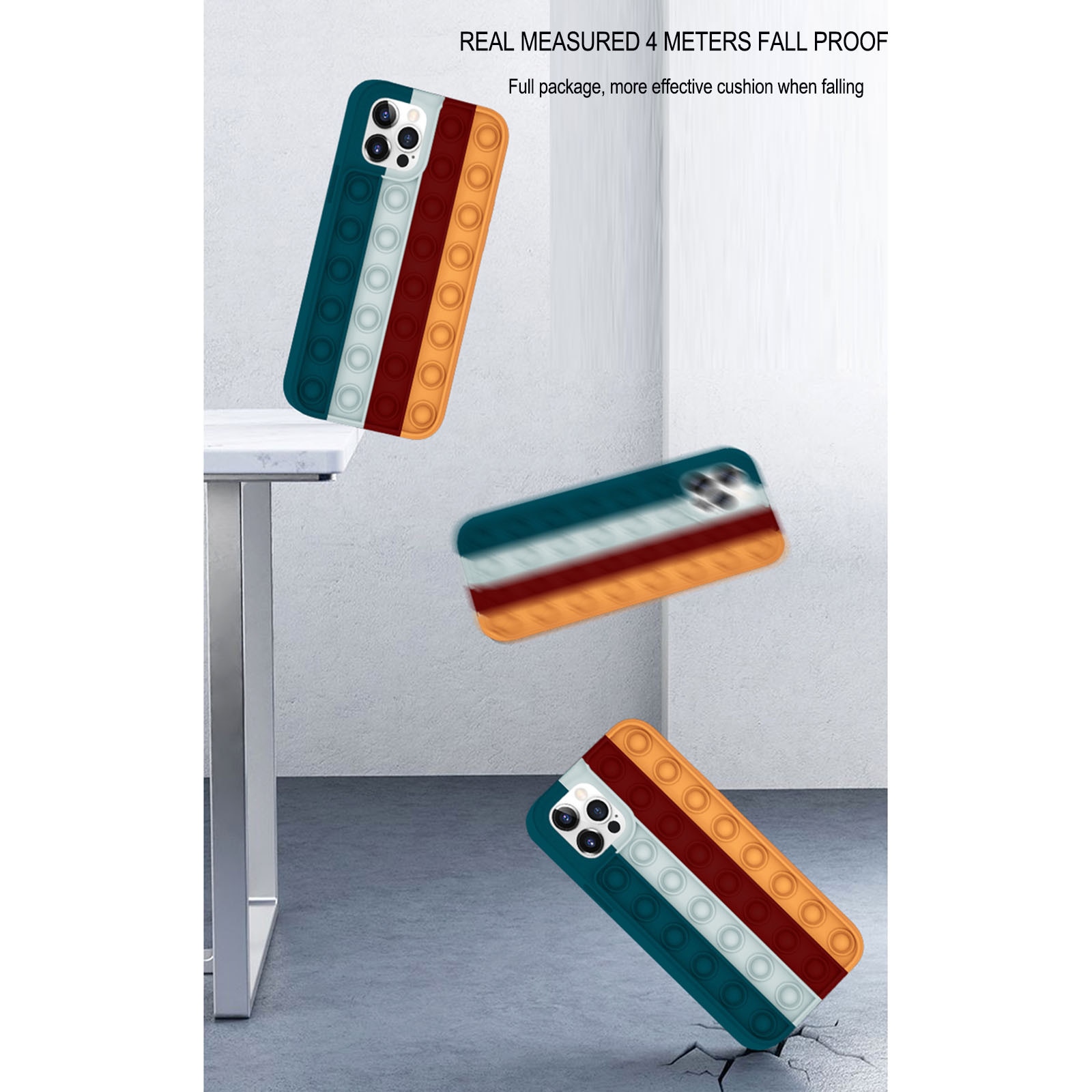 Neuartiges fidget-spielzeug: drücken sie eine blase in form einer weichen silikon-handyhülle zur dekompression für iphone 12 – ideal für freunde