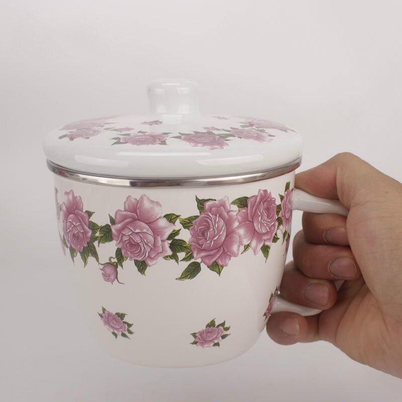 Emaille Thee Cup, Emaille Sojamelk Cup, Emaille Melk Cup, Emaille Koffie Cup. 12 Cm, 940 Ml Verdikte Milieubescherming Cup..
