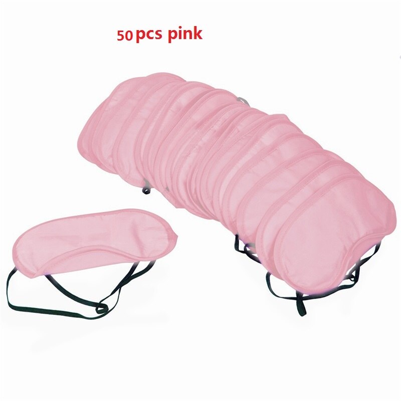 50 Teile/los Reisen Schlafen Augen Maske Schwarz Schatten Augenbinde Augenklappe Nacht Wirtschafts freies: Light pink 50pcs