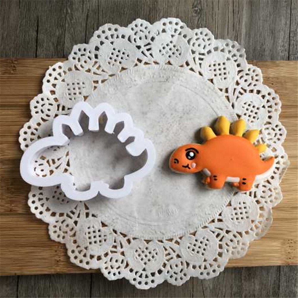 8 stks/set Dierlijke Vorm Cookie Cutters Dinosaurus Cookie Postzegels Plastic Cookie Biscuit Decoratie Mold