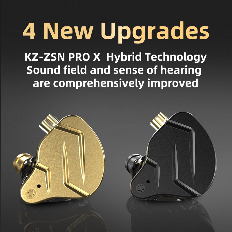 Kz zsn pro x metal øretelefoner 1ba+1dd hybrid teknologi hifi i øret monitor øretelefoner bas øretelefoner sport støjreducerende headset