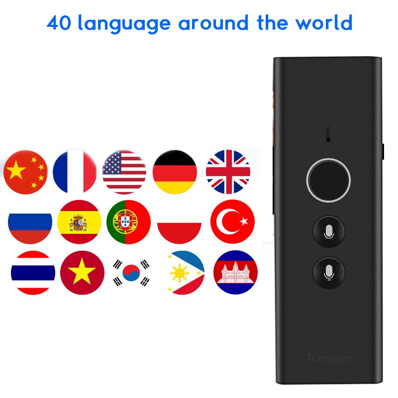 Portable 40 Languages Smart Voice Translator Real-Time Multi-Language Translator Tradutor for Business Traveling