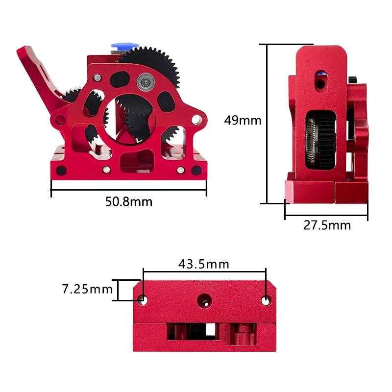 HGX LITE Estrusore Doppio Ingranaggio Estrusore Riduttore in Acciaio Duro Motore Ad Alta Velocità Parti Della Stampante 3D per CR10 CR 10S Ender3 V2 VORON