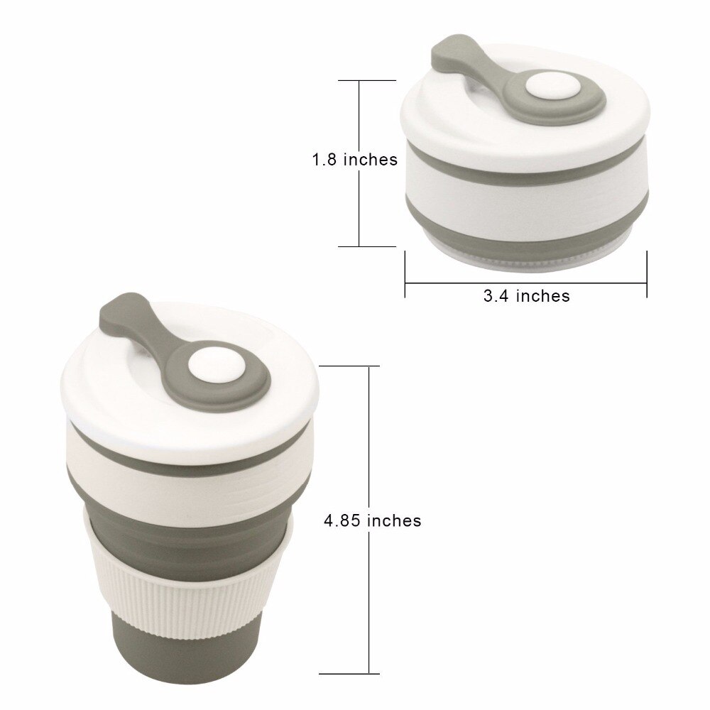 Portable Coffee Cup Mugs Travel Collapsible Silicone Cup Folding Water Cups BPA FREE Food Grade Drinking Ware Mug Tea Cups