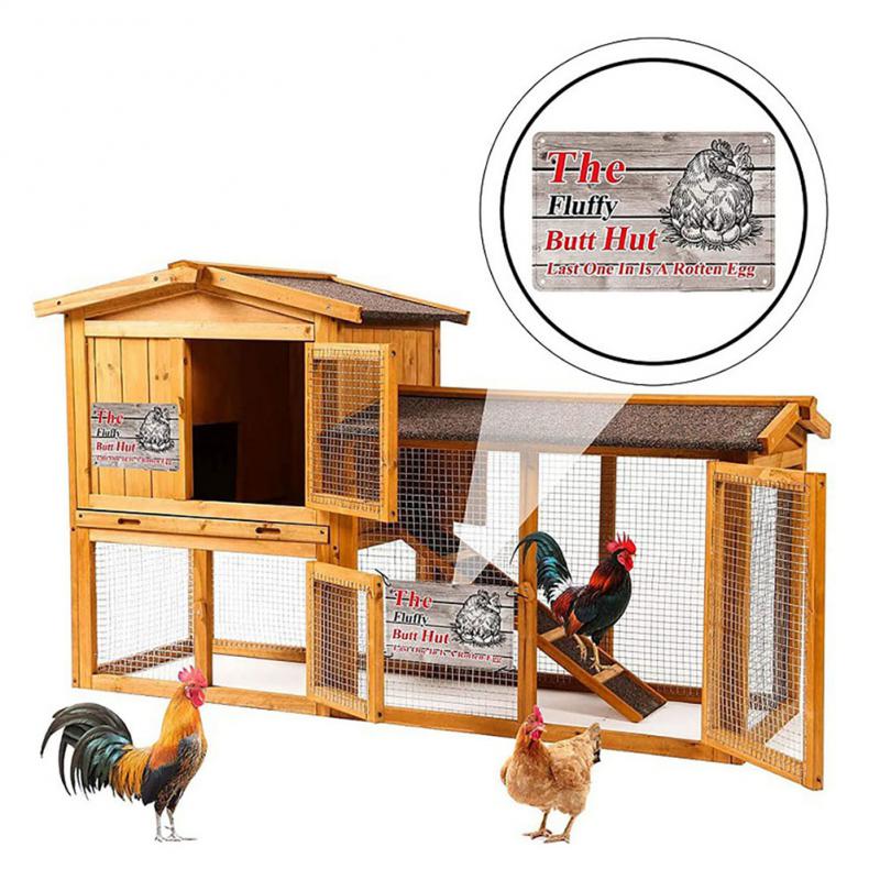 Chicken Coop Wooden Sign Outdoor Cabin Farmhouse Decorative Plaques Fowl Wall Decor Wood Plates Barn Garden Decor Address Signs