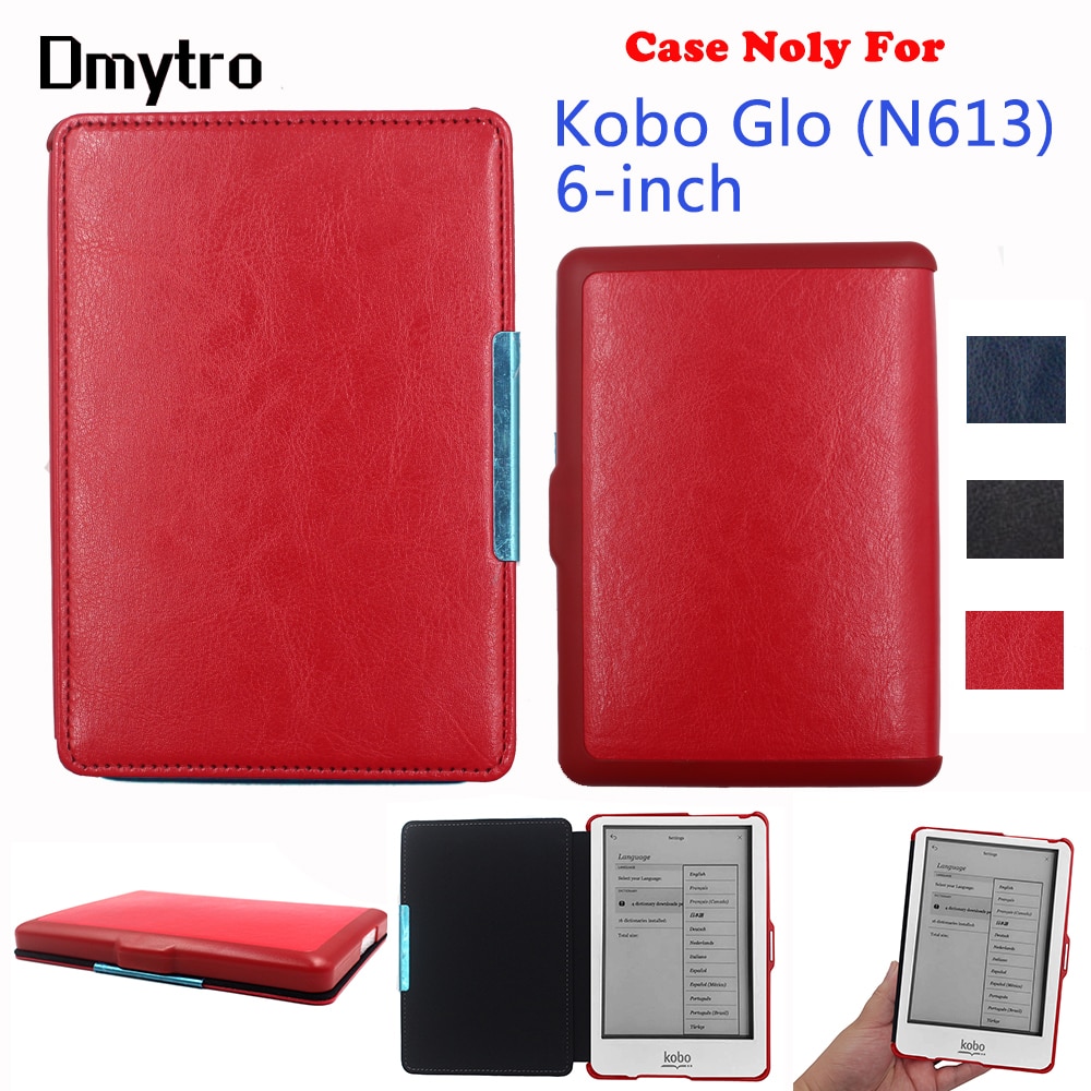 PU Leather Flip Cover Case voor Kobo Glo 6 inch Model N613 Rakuten ebook eReader cover met Magnetische