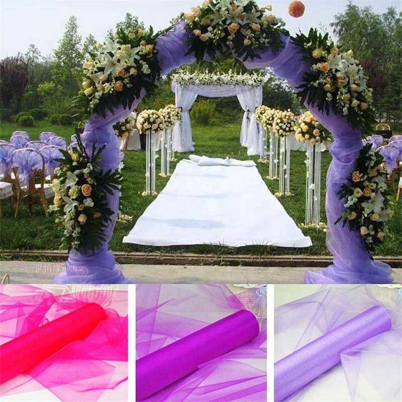 Krystal gennemsigtig tyl brudekjole tyl gennemsigtig garn gaze elementer blomst dør fest dekoration blomst klud rulle