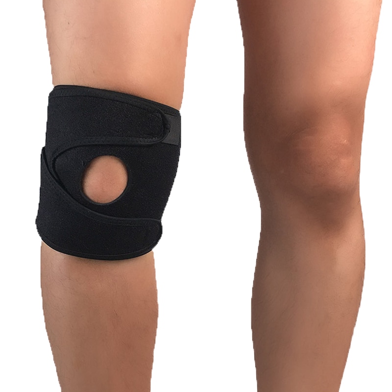 1 pc knæstøtter knæbeskyttere justerbar knærem patellar senebånd bøjle beskyttende puder sport safrty fit fitness løb