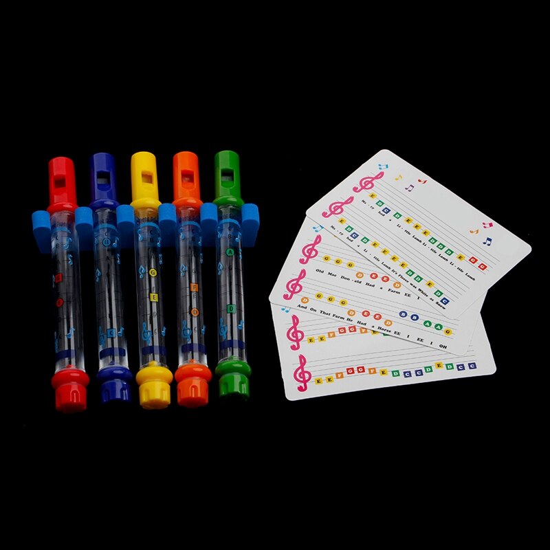 HBB Set of 5 Water Flutes Music Song Sheets Instruments Kids Fun Children Bath Toy