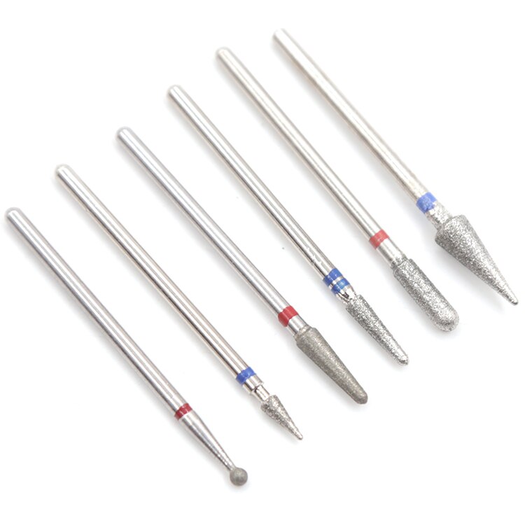 6 Stuks Nail Drill Bit Set Diamond Keramische Nozzle Voor Manicure Elektrische Frees Voor Manicure Machine Frees Voor nail: violet