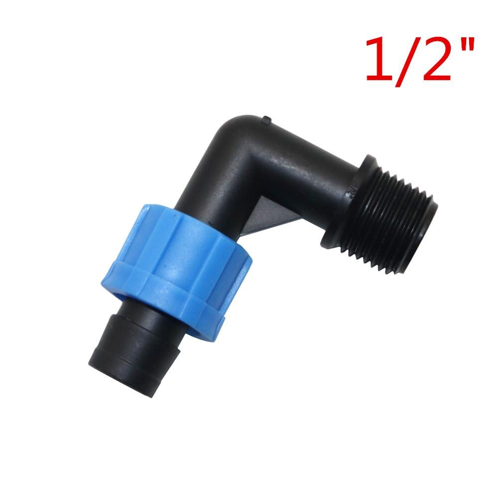 1/2 tommer 3/4 tommer utvendig gjenger  to 16mm albuekoblinger med lås hagevannkobling vanningssystem rørdeler 5 stk.: 1 i 2 tommer