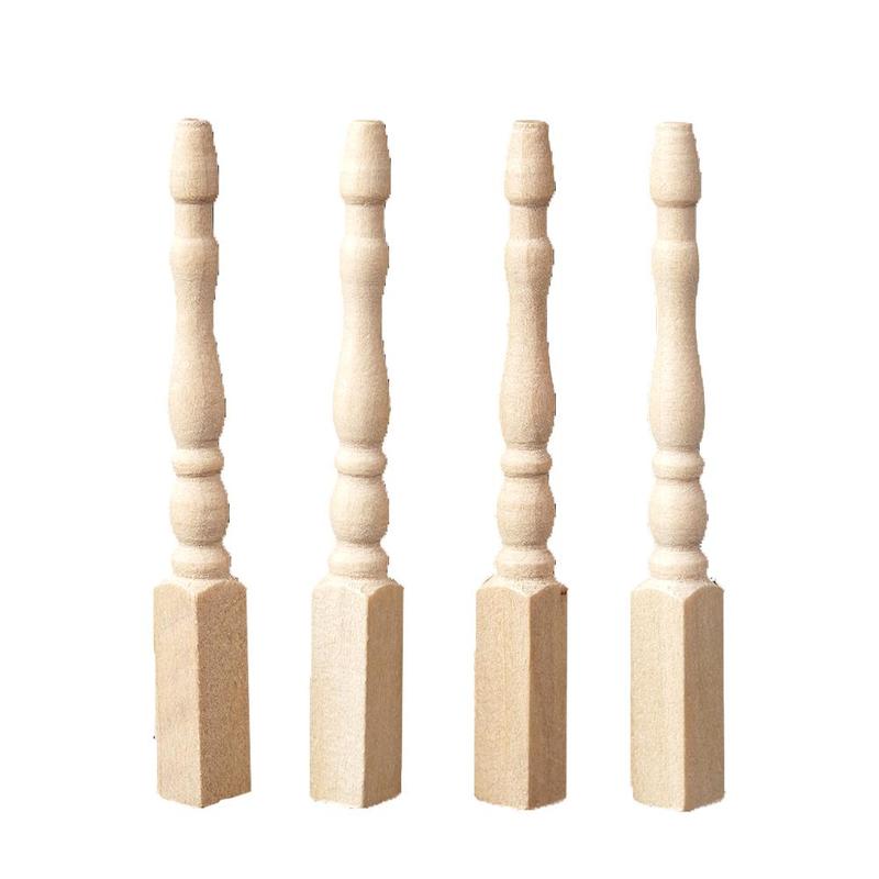 Dongzhur 1: 12 puppenhaus 4 Stück Mini Möbel Zubehör Mini Möbel Zubehör Tisch Bein Tisch Fuß Hülse Holz Puppe Zu