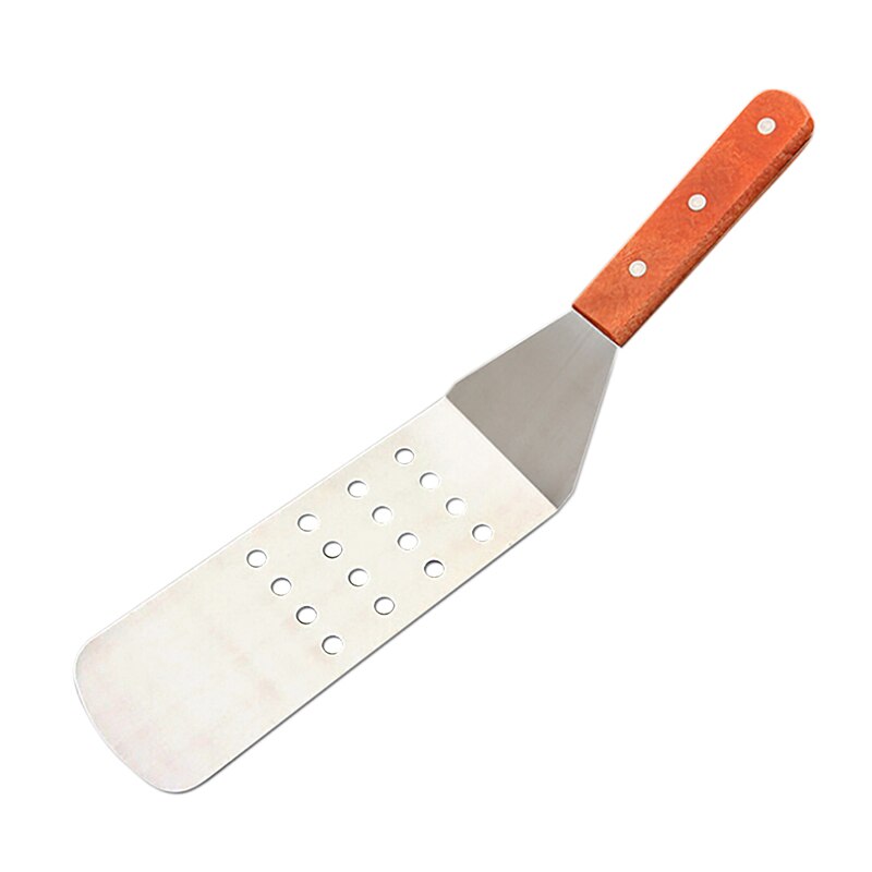 Trehåndtak rustfritt stål grillbiff pizza bakespade pizza spade ostspade: F