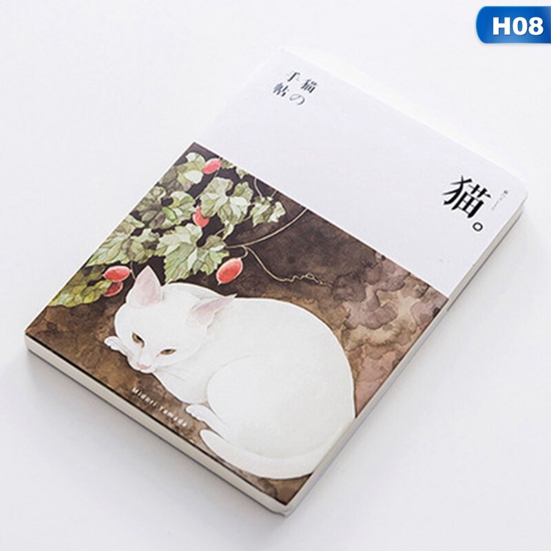 Cute Cat Notebook Paper Sketch Book Office School Supplies Blank Vintage Sketchbook Diary Drawing Painting 80 Sheet